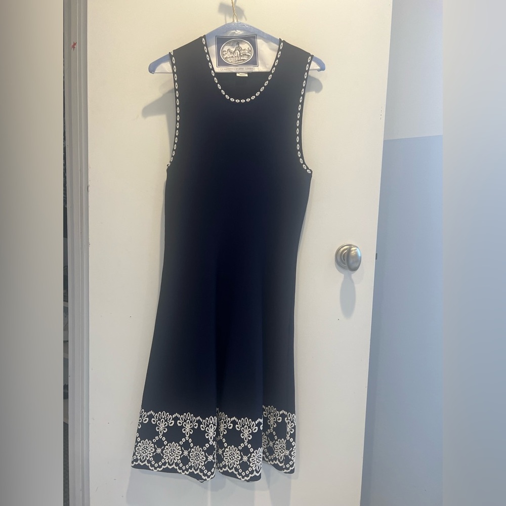 Navy midi dress